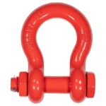 1-1/4" Bolt-Type Galvanized Red Shackle Anchor w/ Safety Screw Pin - 12 Ton WLL